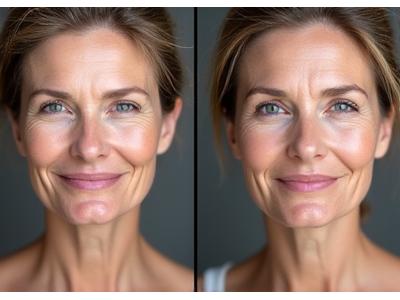 Before and after skincare results showing radiant skin transformation